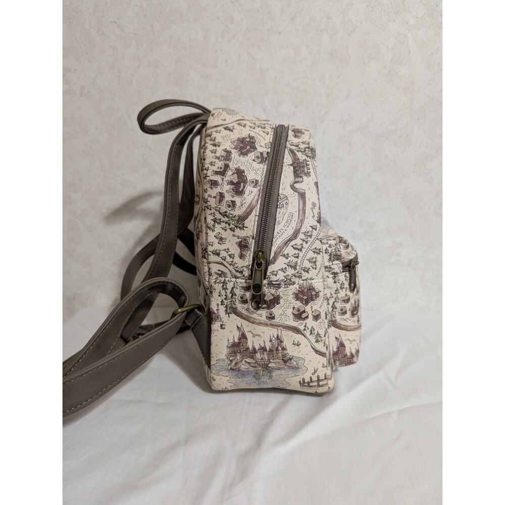 Loungefly Harry Potter Hogwarts Grounds Map Pattern Mini Backpack Magic Wizard - Picture 3 of 14